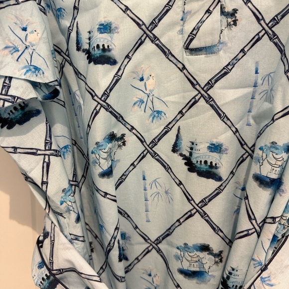 Holly Shae ⭐️Chinoiserie Blue Patterned Dress with Belt Size XXL - Picture 5 of 11